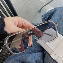 2022 new full frame net red ink mirror one-piece piece double beam driving with sunglasses anti-UV big frame glasses