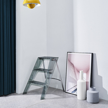 Nordic household ladder shelf ins Acrylic transparent folding telescopic multi-function indoor three-step herringbone ladder