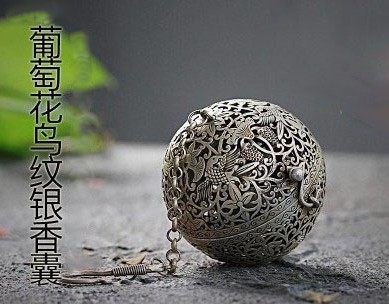 葡萄花鸟纹银香囊球-葡萄花鸟纹银香囊球促销价格、葡萄花鸟纹银香囊球