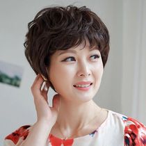  Wig womens short hair is really natural fluffy full loose short curly hair middle-aged and elderly mothers overall full-head wig set