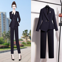  High-end professional suit suit female spring and autumn fashion temperament goddess fan workplace interview formal suit overalls