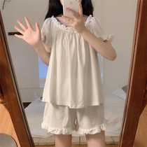 2021 New Japanese womens pajamas short sleeve shorts loose cute sweet girl student suit