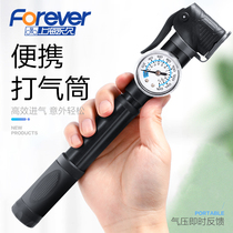 Permanent high pressure mountain bike pump with barometer portable mini air pump bicycle basketball accessories