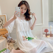 Sleeping dress Women Summer thin Modale pure cotton short sleeve tennis Virgin Princess Fairy Wind Spring Autumn Pyjamas home clothes