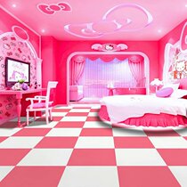 Solid color self-adhesive plastic floor PVC thickened wear-resistant glue-free floor stickers bedroom black and white plaid floor leather