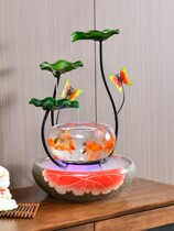 Small circulating water fountain creative fish tank decoration Zhaocai living room porch TV cabinet next to desktop humidification ornaments