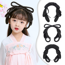 Hanfu wig girl antique hair bag hairstyle Hanfu hair hoop one hair styling childrens costume wig