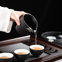 Black pottery Japanese style Cup male cup tea leak set simple ceramic large tea tea tea kung fu tea accessories