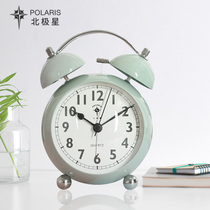 Polaris student small alarm clock children clock creative metal bedside clock fashion simple mute big alarm night light