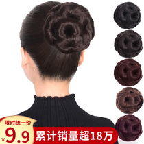 Wig nine flower hair curler female ball head wig ring bride cheongsam shape headwear hair bag grab clip flower bud head
