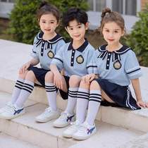 Kindergarten garden clothes Summer clothes Primary school class clothes Childrens suits Pure cotton short-sleeved summer college wind performance chorus clothes