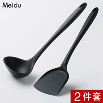 Silicone spatula non-stick pan special stir-fry spatula spoon 2-piece set of non-damage pot saucer heat-resistant household kitchenware
