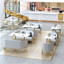  Milk tea shop table and chair combination net celebrity creative simple dessert cafe lounge area bar clear bar card seat sofa