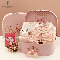modomoma gift room newborn supplies baby gift box autumn and winter Princess female treasure strawberry wave dot bear fillet gift