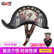 GXT two-wheeler half helmet winter helmet male retro personality scoop helmet Prince car electric bottle car light helmet