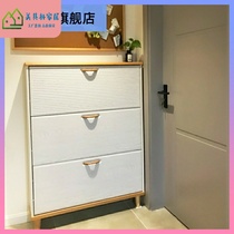 Ultra-thin flip shoe cabinet simple modern European porch door Hall Cabinet shoe rack large capacity white door 17cm Nordic Europe