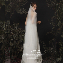 简柒《伴星》2021新款结婚主婚纱长款超仙森系珍珠新娘女头饰头纱