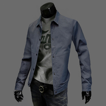 Lapel jacket men Korean slim fashion brand 2021 Spring and Autumn new mens tooling jacket simple thin Joker