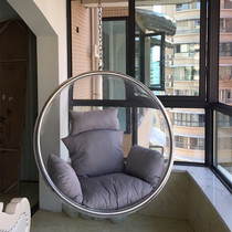 Bubble chair transparent Qiuqiu hanging chair rocking blue chair glass Nordic mesh Red Hemisphere space chair Balcony Indoor for home