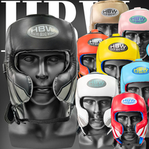 hbw European Muay Thai boxing head guard thickened training fighting helmet headgear professional monkey face face face protection mouth