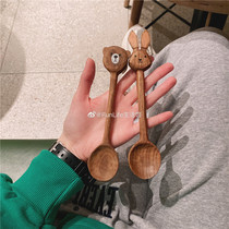 FunLife Life Hall cute little bear rabbit log hand made rice spoon spoon
