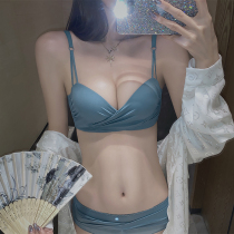 Small chest underwear women gather without steel ring adjustment type girl pen bra sexy underwear set to collect the back of sagging