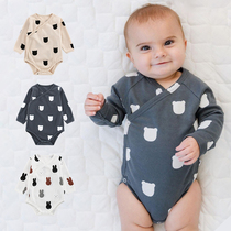ins Norwegian style baby cotton long-sleeved shirt autumn and winter bottoming triangle ha clothes European and American baby climbing clothes