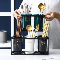 Nordic household ceramic chopstick drain rack Chopstick tube Commercial kitchen spoon storage rack Chopstick cage storage rack