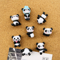 8 panda creative pushpins cartoon cute big head nail message board photo wall colored cork I-shaped nail