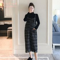 Touch Miss autumn and winter New maternity black knitwear chigzag strap skirt light ripe Japanese two-piece set