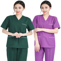 High-end stretch wash clothes summer womens short sleeve long sleeve set nurse beauty salon oral thin doctor work clothes
