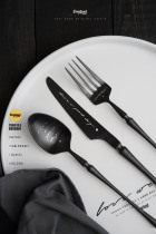 EG salt system simple 304ins stainless steel knife and fork spoon home Net red metal Nordic creative Western food set tableware