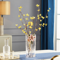 2021 New enamel glass vase ornaments living room flower arrangement niche senior sense dining table flowers dried flowers Square