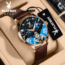 Playboy watch Mens mechanical watch Automatic top ten hollow tourbillon waterproof tide brand mens watch