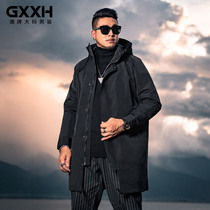 GxxH large size windbreaker mens long Korean version 2020 autumn and winter New Fat Fat fat big mens closed coat