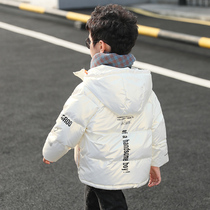 Tide brand boys winter clothing down cotton jacket childrens clothing 2021 new foreign style middle child winter cotton jacket