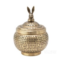 New Yorks Downtown Park imports Alice King Rabbit handcrafted brass storage jar decorative jar ornaments