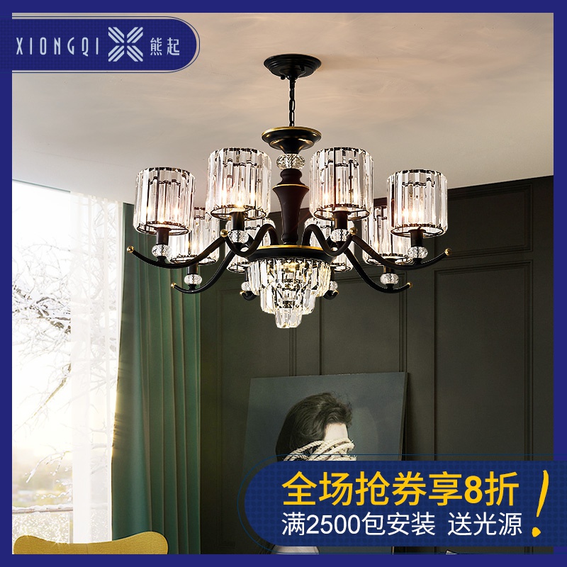 [$101.68] Postmodern Crystal Chandelier Villa Light Luxury Living Room