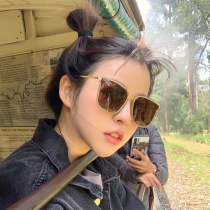 Tibet sunglasses retro brown polarized sun glasses female Korean wave travel generous frame face small anti-ultraviolet man
