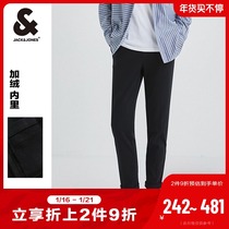 JackJones Jack Jones winter male stretch plus velvet padded solid color casual ankle-length pants