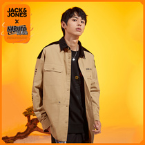 Jack Jones Naruto Joint Corduroy Splice Naruto Elements Flock Print Couple Joker Shirt