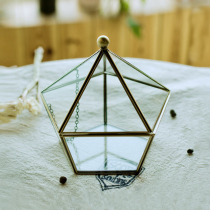Vintage simple eternal flower ring box Transparent glass wedding ring jewelry box Ring box Proposal storage box purification box