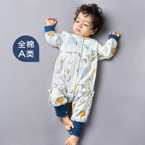 Baby sleeping bag in the spring and autumn double chun mian bao bao fen tui sleeping bag autumn and winter kindergarten childrens air-conditioned rooms fang ti bei