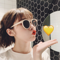 2021 New retro round polarized sun glasses women tide sea border anti ultraviolet cute little face white sunglasses men