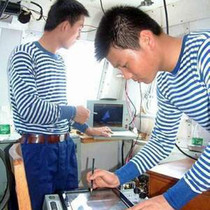 Autumn clothes Sea soul shirt mens long sleeve T-shirt spring and autumn coat Seaman suit cotton base blue and white stripes