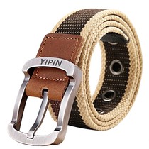  Mens canvas belt needle buckle belt tooling braided waist belt Korean version of male student military training outdoor leisure belt