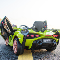 Lamborghini childrens electric car four-wheel toy car can sit on the child Baby Baby Baby remote control sports car