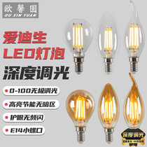  Depth stepless dimming Edison bulb led table lamp Eye protection Bedside lamp E14 Screw retro candle light 1 watt