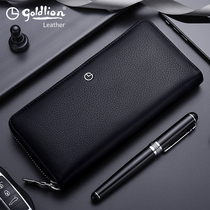 Kinley Coming Wallet Mans Long Genuine Leather Hand Grab Bag Tide Card Fashion Mens Handbag 2022 New Nameplate Mens Bag