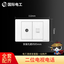 International electrician Type 118 switch socket concealed wall panel home two-digit box CCTV phone